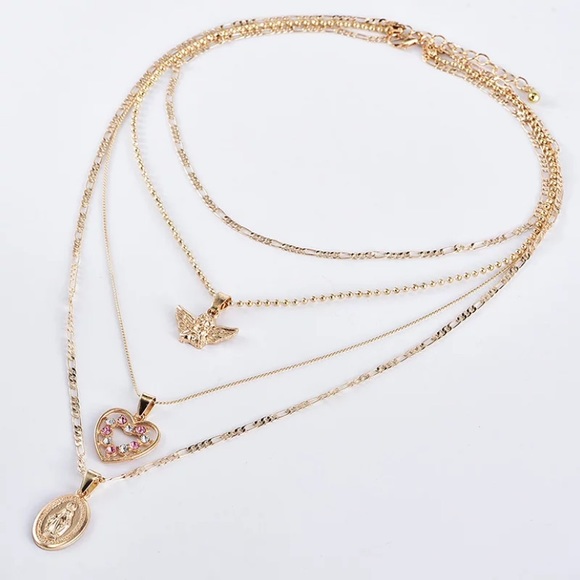 LAST ONE!  gold angel heart mary necklace ✰ - Picture 4 of 5